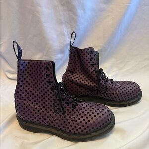 Dr. Martens Purple Polka Dot Lace-Up Ankle Boots